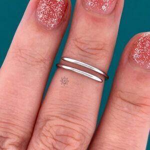 Wrap Bypass Band Sterling Silver Ring Sizes 6,7,8,10
